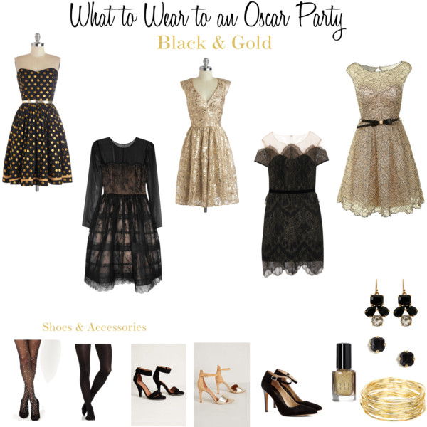 What to Wear to an Oscar Party - Black & Gold