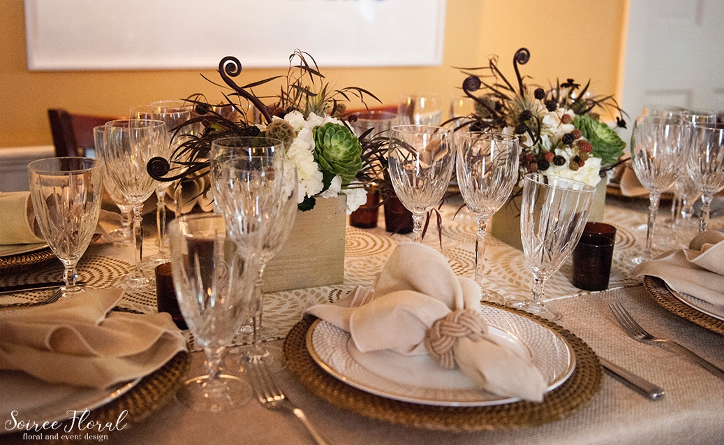 Masculine and Rustic Centerpieces Nantucket LeLanguedoc Soiree Floral 2