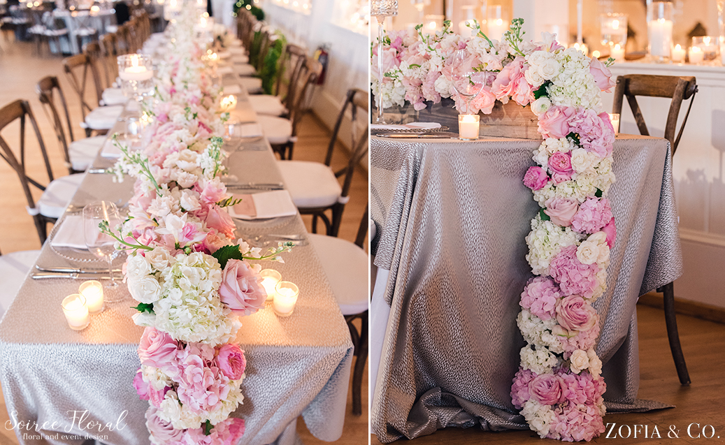 Floral Runner – Blush and White – Nantucket Wedding