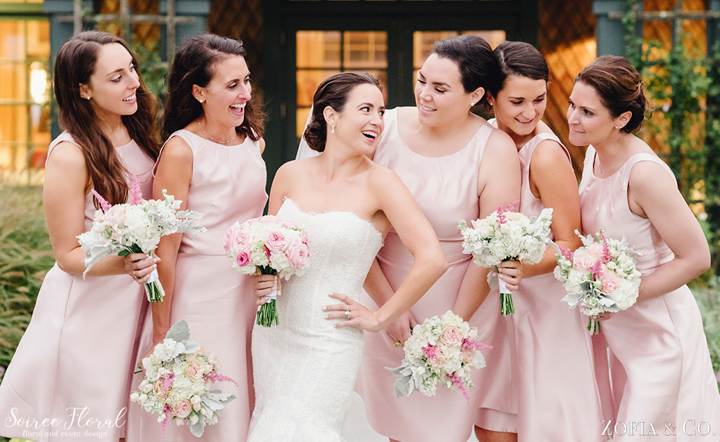 Pink Bridal Party – Nantucket Wedding – Soiree Floral