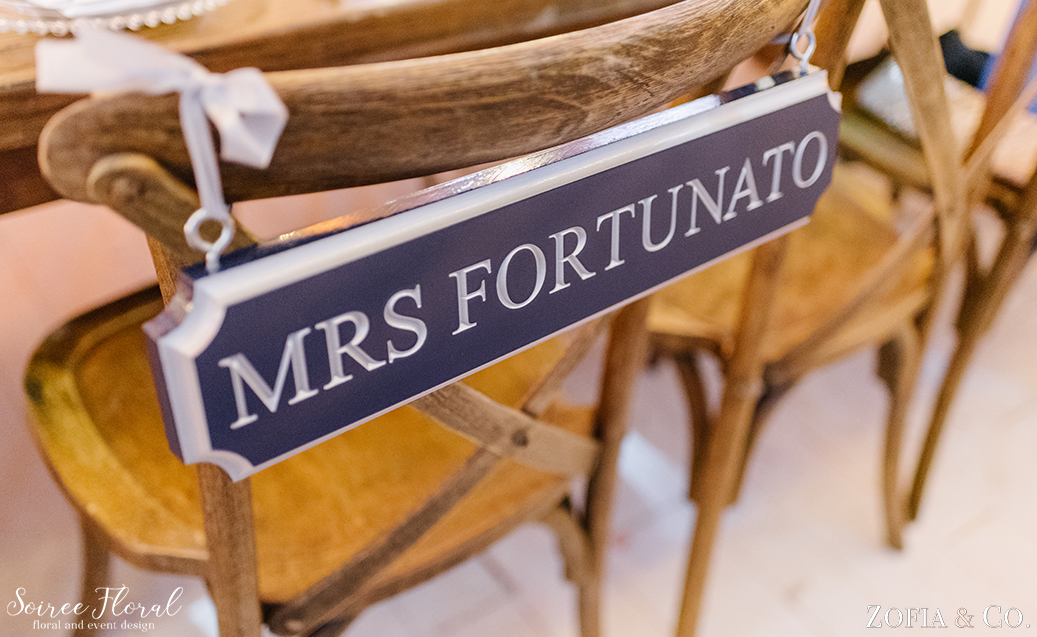 Quarterboard Chair Signs – Nantucket Wedding
