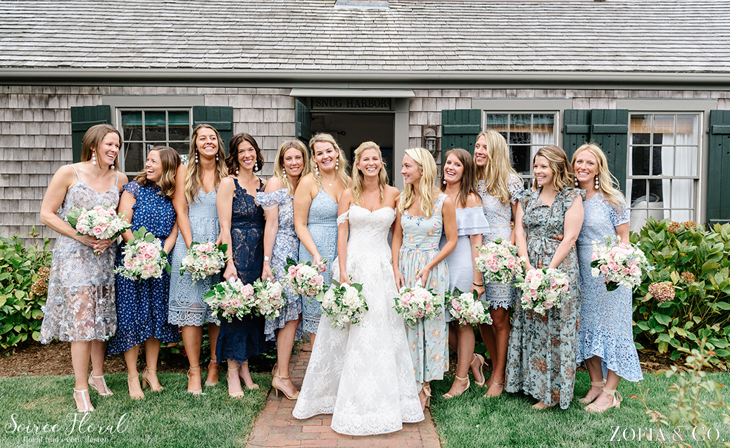 Blue Bridesmaids – Nantucket Wedding – Soiree Floral – Zofia Photo