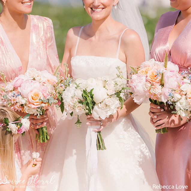blush peach bridal bouquet
