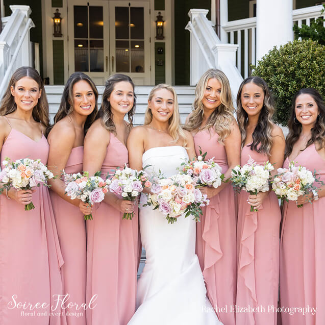 Pink & lavender wedding bouquets