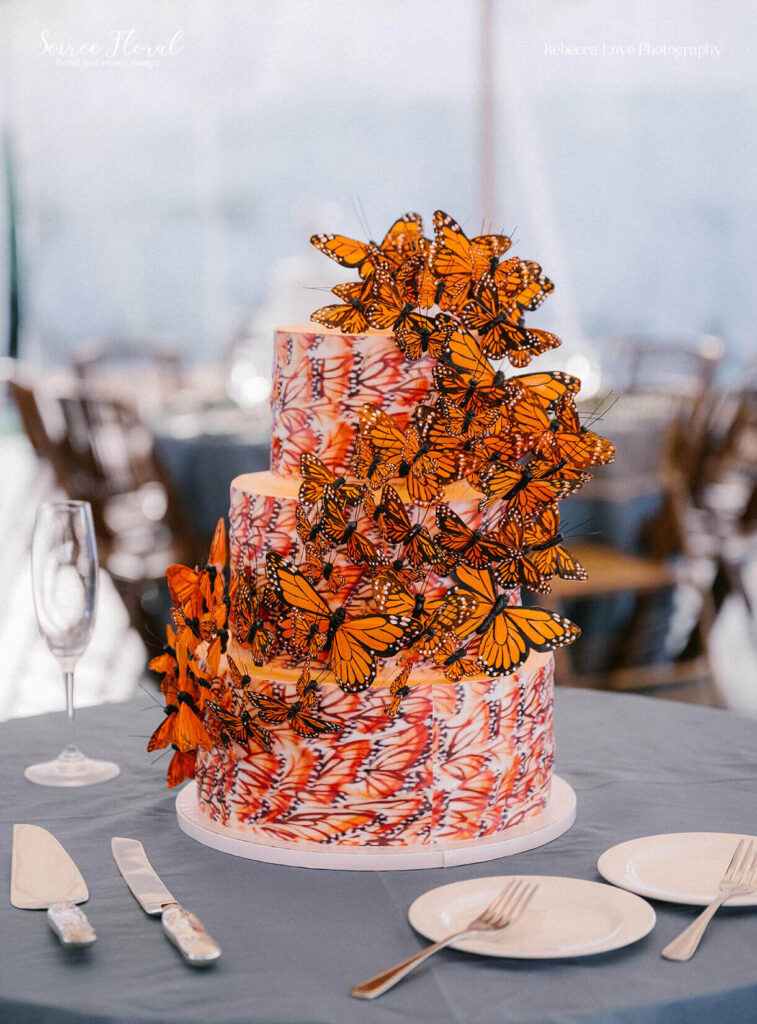Monarch Butterfly Wedding Cake