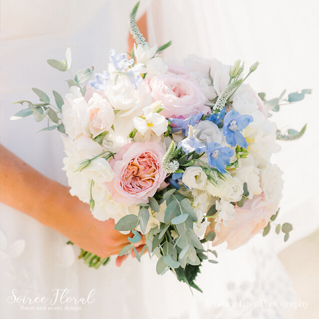 Pink, Blue, and White Bouquet
