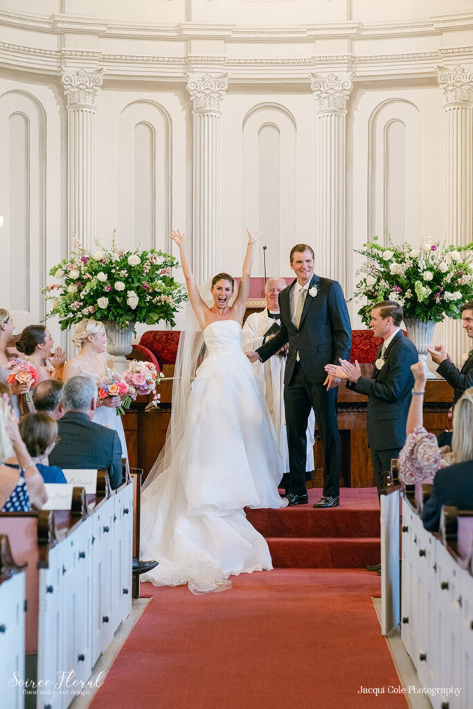 the bride and groom at Unitarian Church Nantucket Wedding