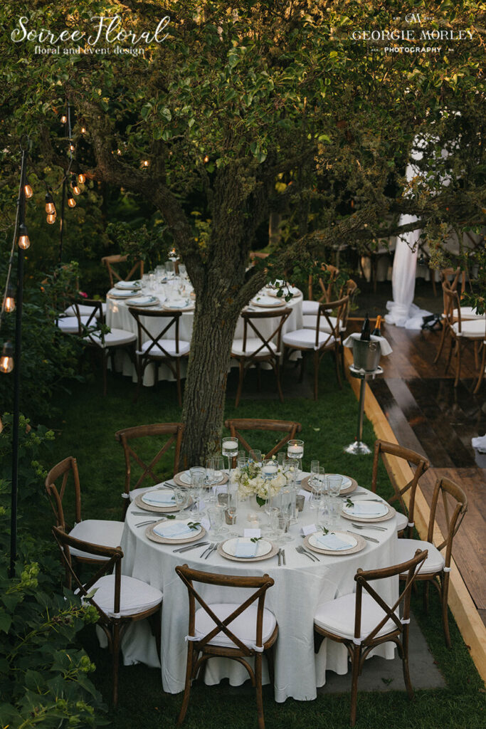 wedding table outside at The Chanticleer