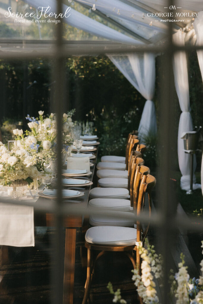 natural details at outdoor garden wedding reception