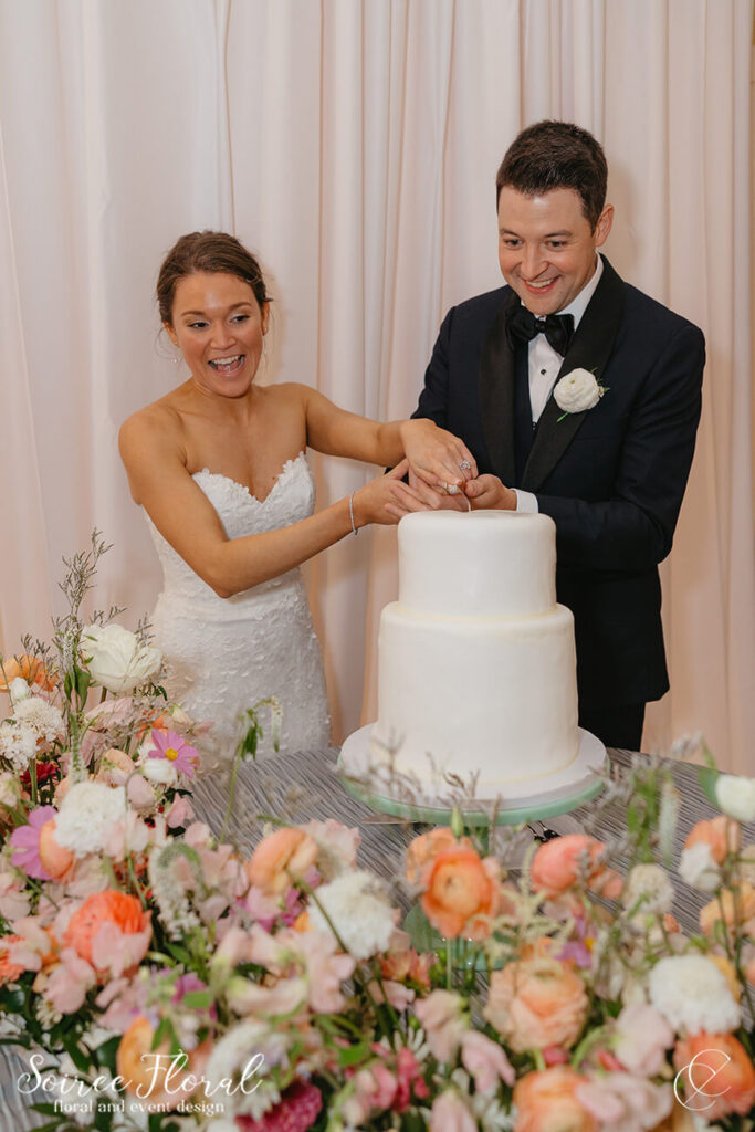 Cake Cutting at Nantucket Wedding