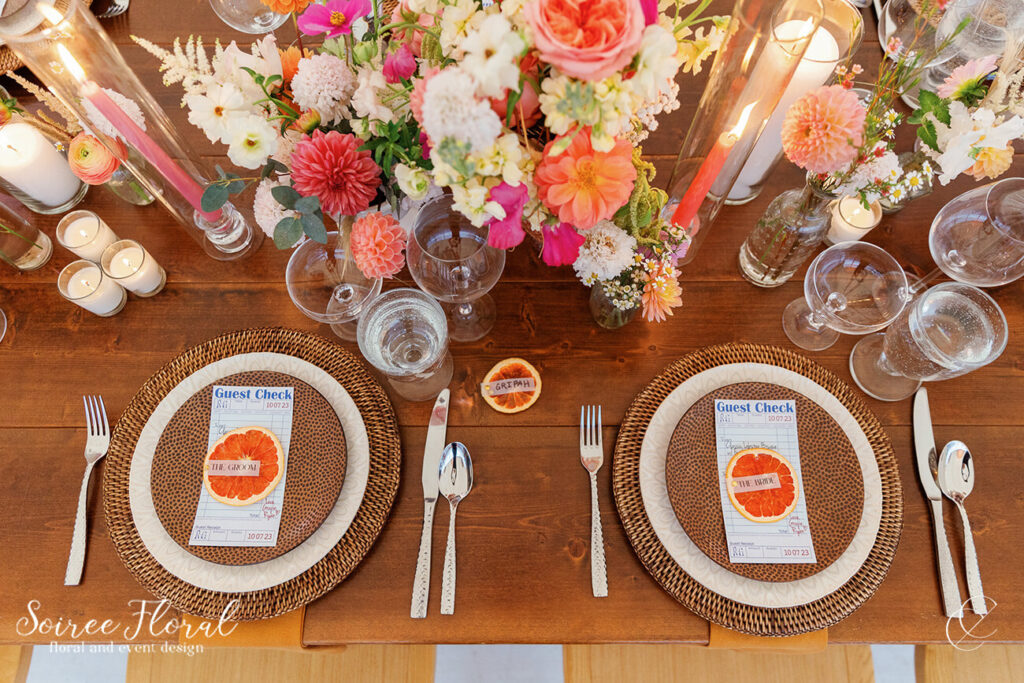 placesetting at Nantucket wedding