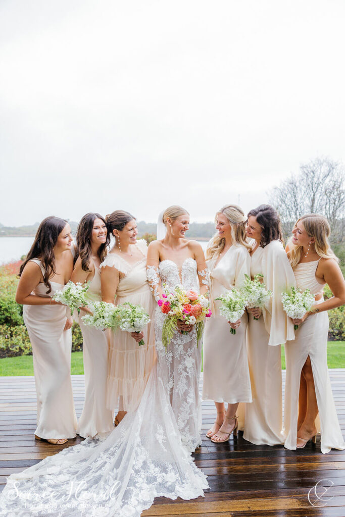 bridal party outdoors