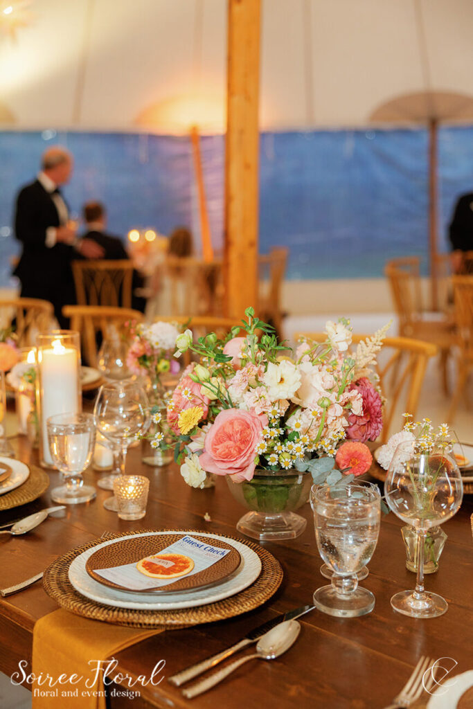 placesetting at Nantucket wedding